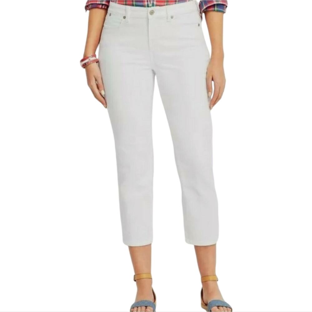 Talbots Heritage White Cropped Denim Jeans Pants Plus Size 18 W‎